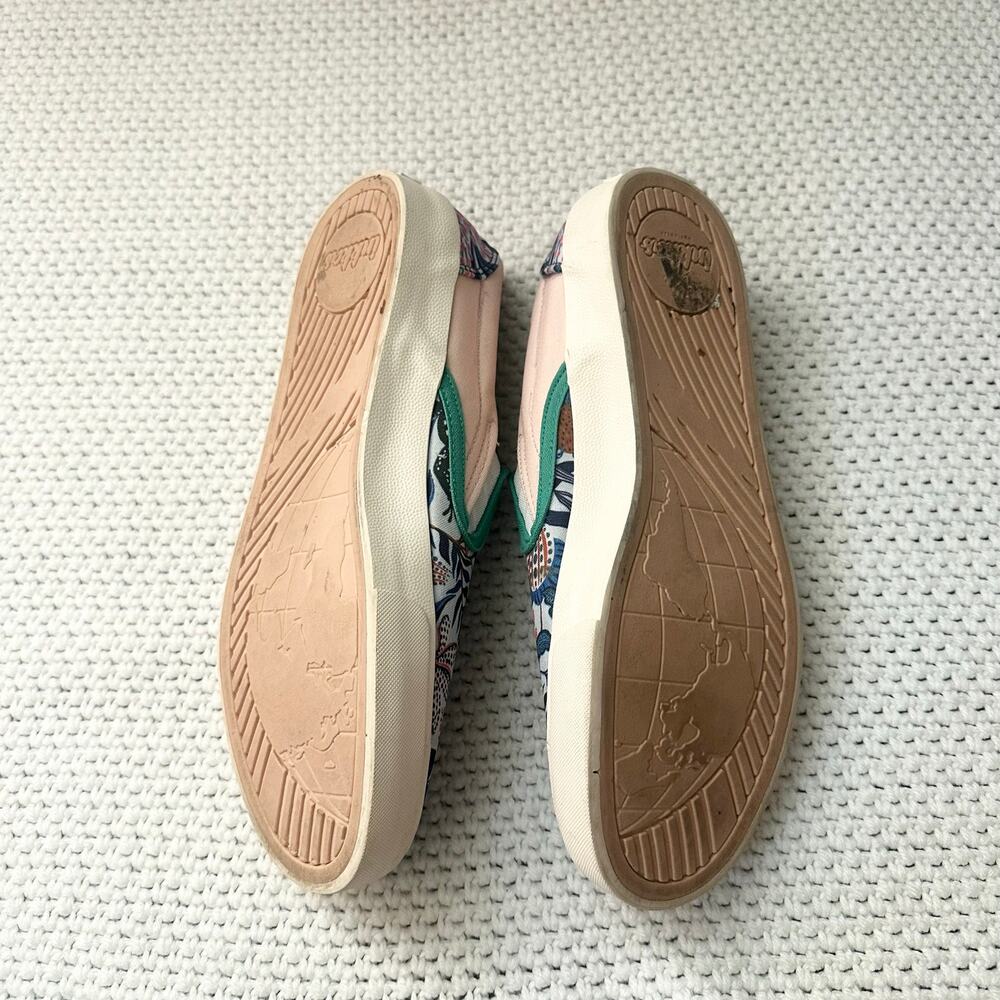 Inkkas Groove Green Blue Vibrant Colorful Print Canvas Slip On Sneakers 11 - Picture 8 of 9